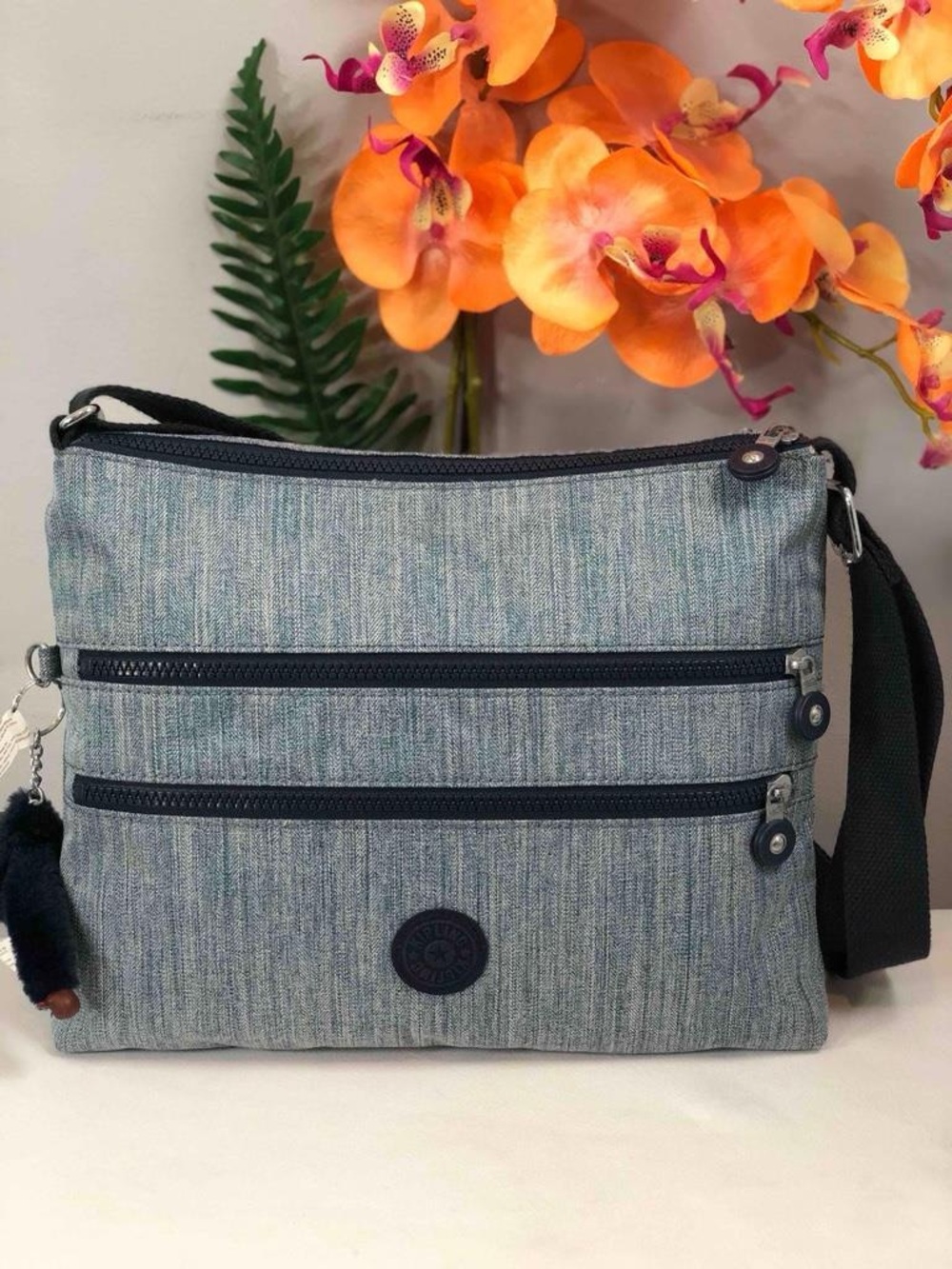 Kipling Alvar Heather Gray Crossbody